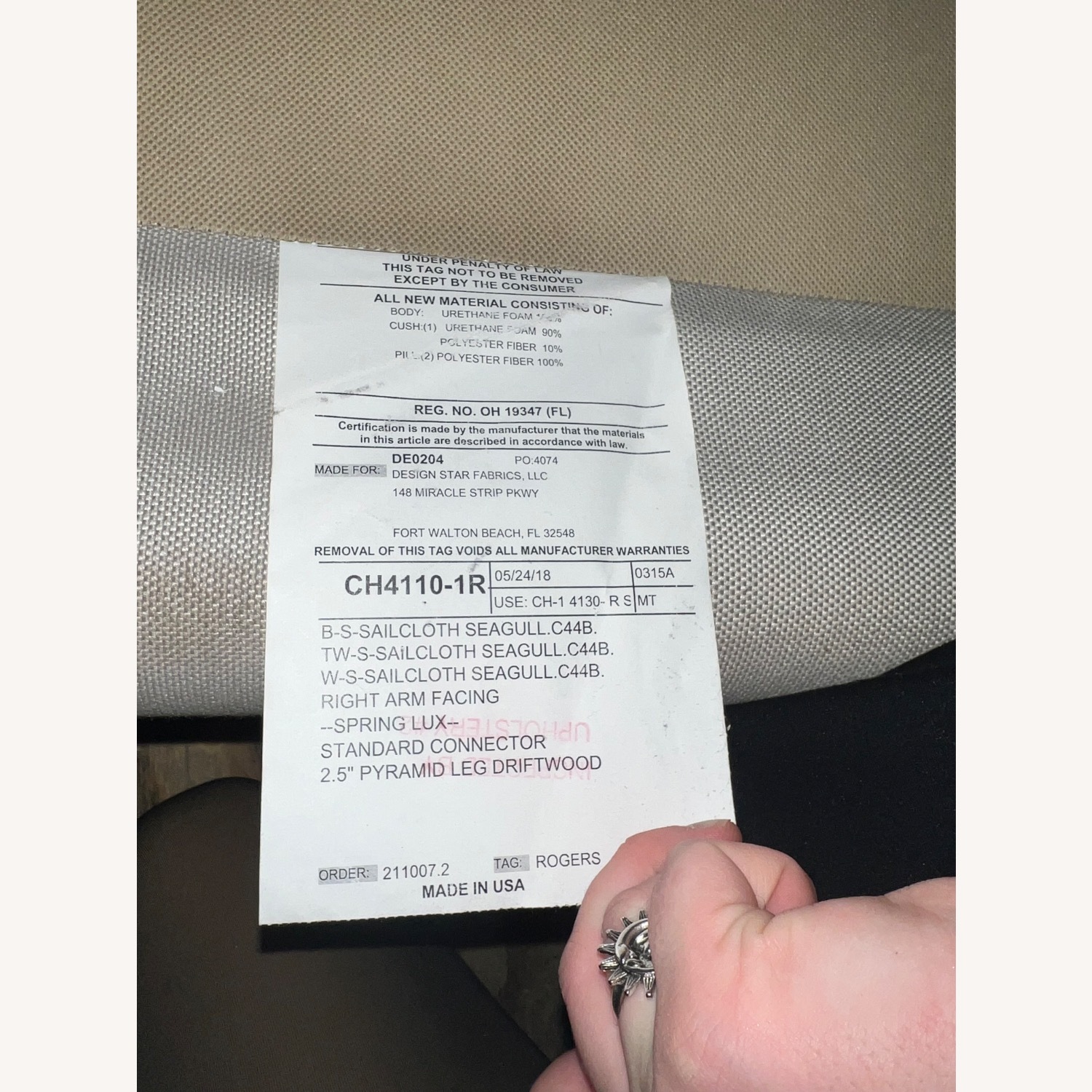 Natural Fabric 2 Piece Sectional - image-3