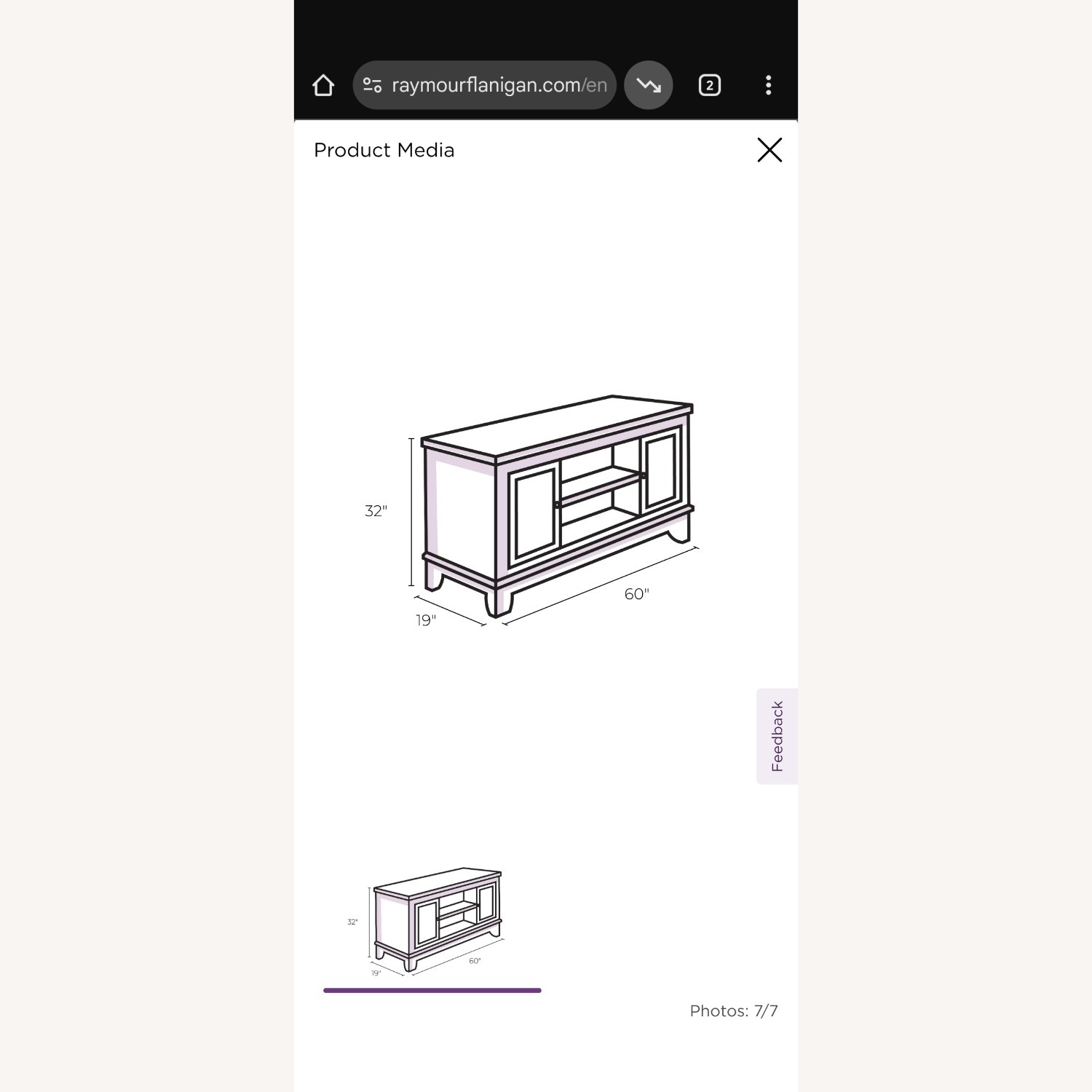 Raymour & Flanigan Artisan's Craft 60" TV Console - image-2