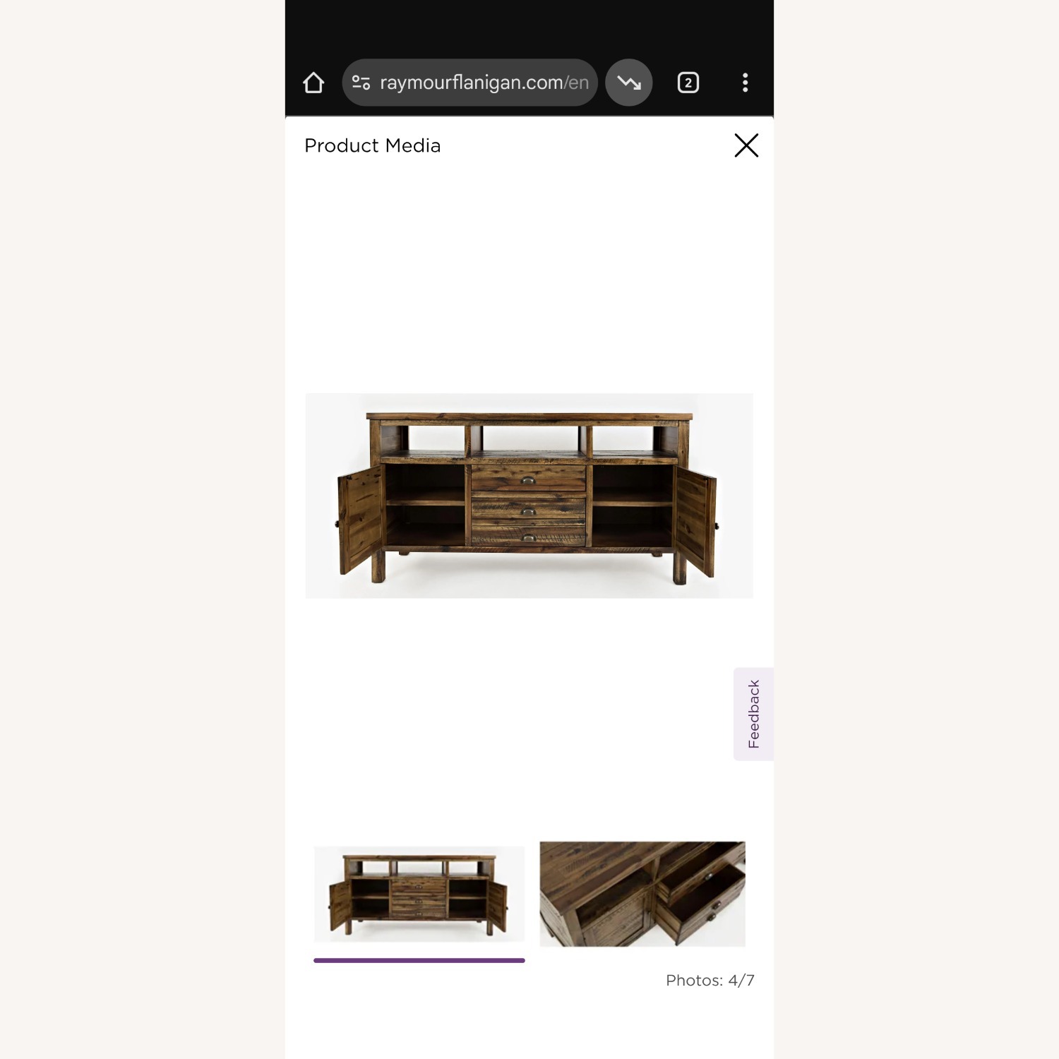 Raymour & Flanigan Artisan's Craft 60" TV Console - image-3