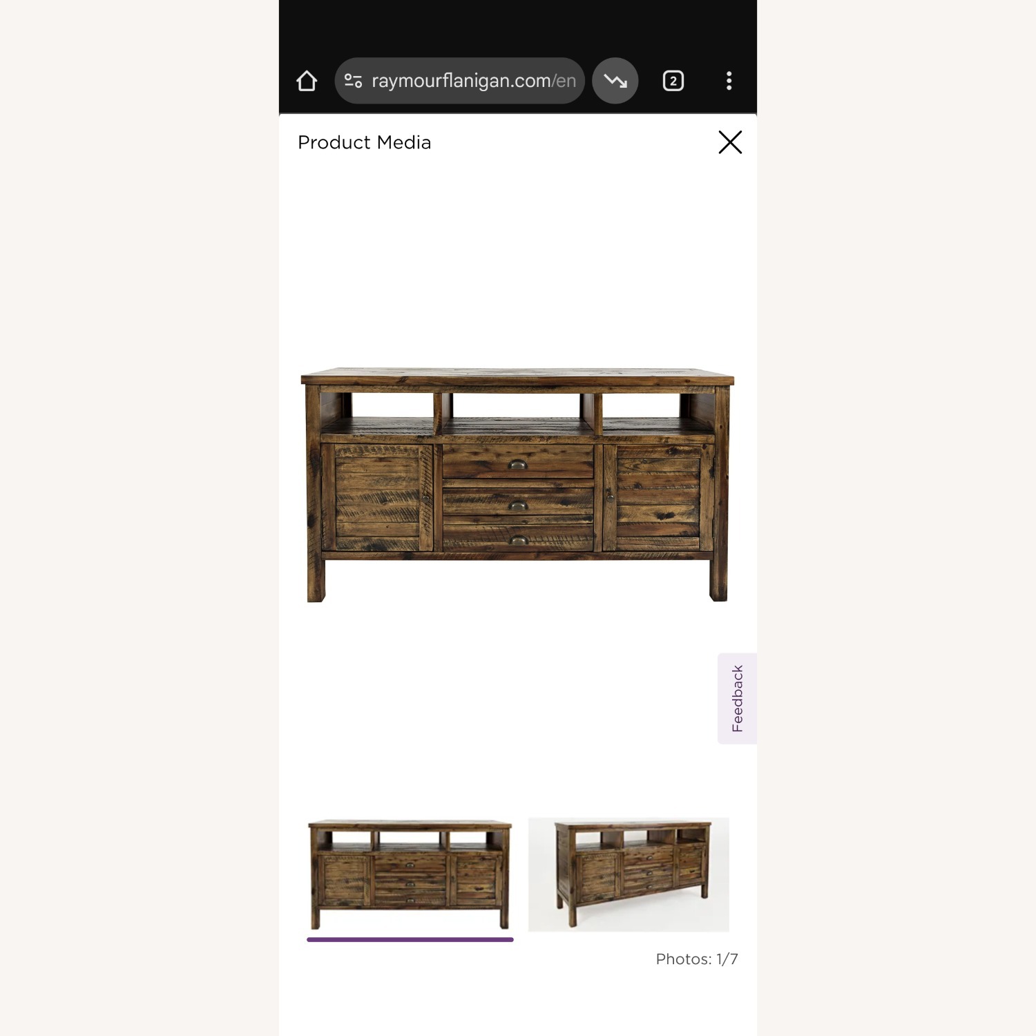 Raymour & Flanigan Artisan's Craft 60" TV Console - image-1