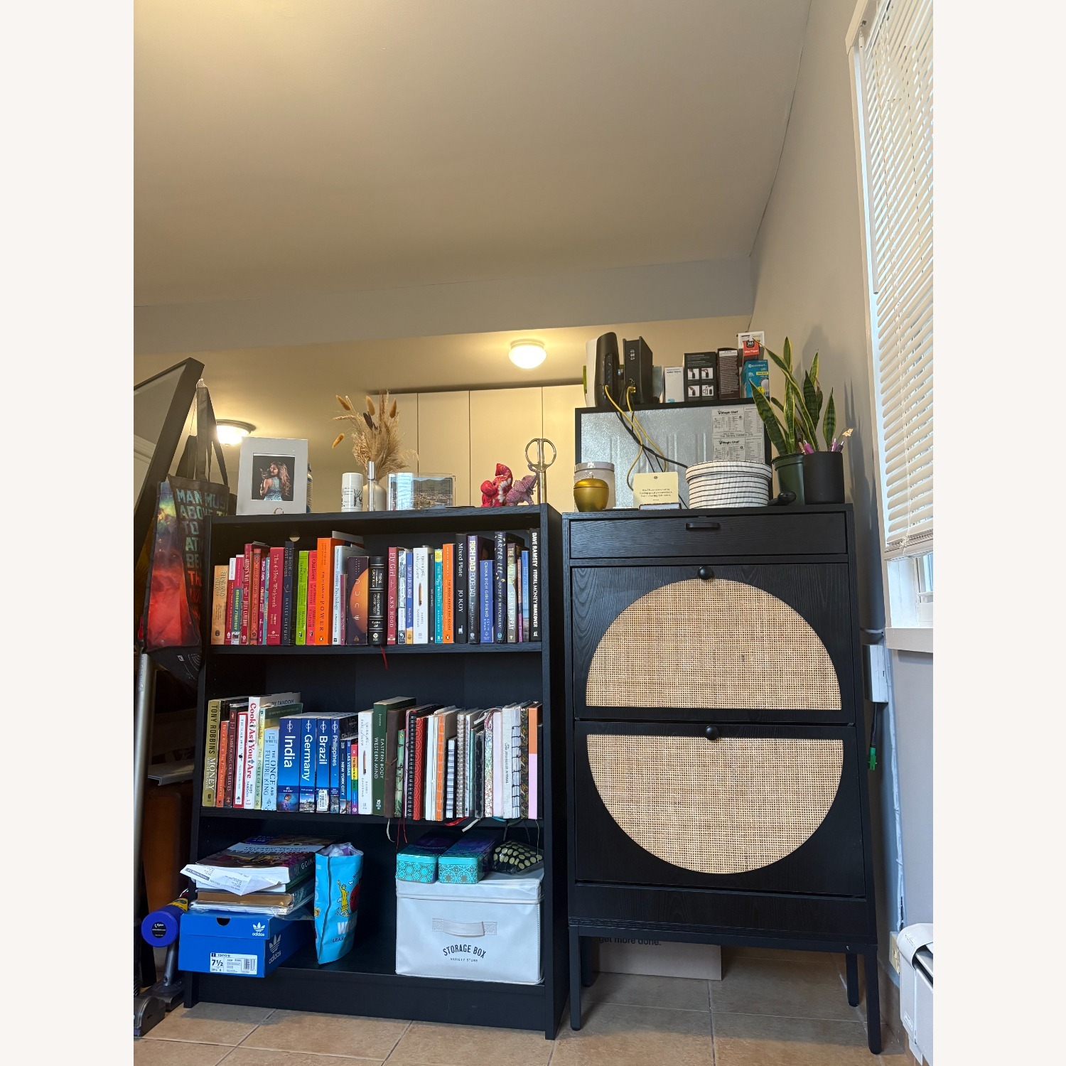 IKEA 3 Tier Black Bookshelf - image-1