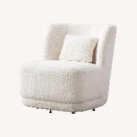 Wayfair Boucle White Swivel Armless Accent Chair