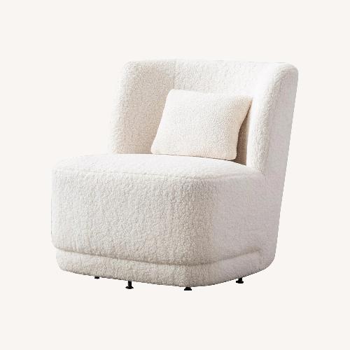 Used Wayfair Boucle White Swivel Armless Accent Chair for sale on AptDeco