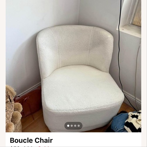 Used Wayfair Boucle White Swivel Armless Accent Chair for sale on AptDeco