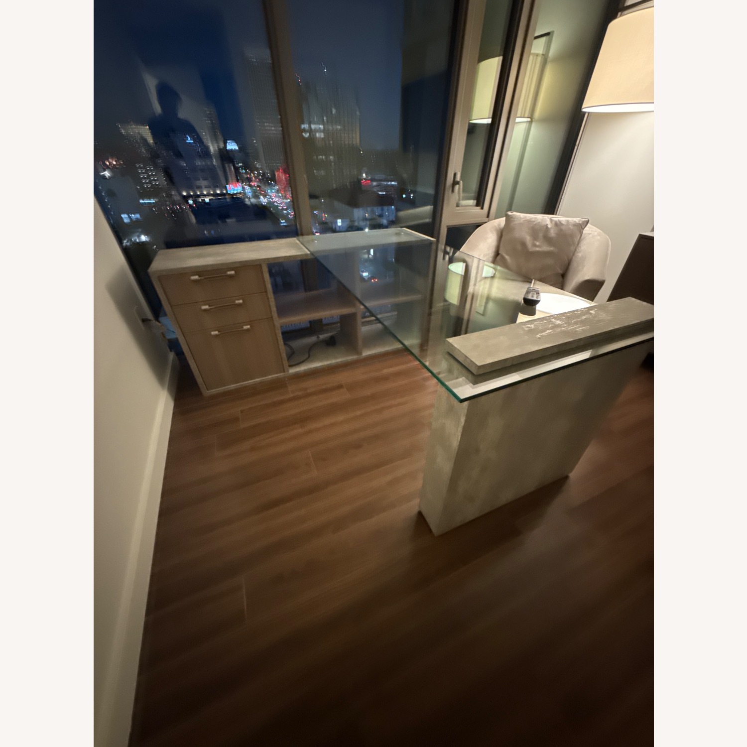 Light Brown Glass Desk - image-3