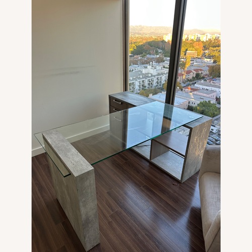 Used Light Brown Glass Desk for sale on AptDeco