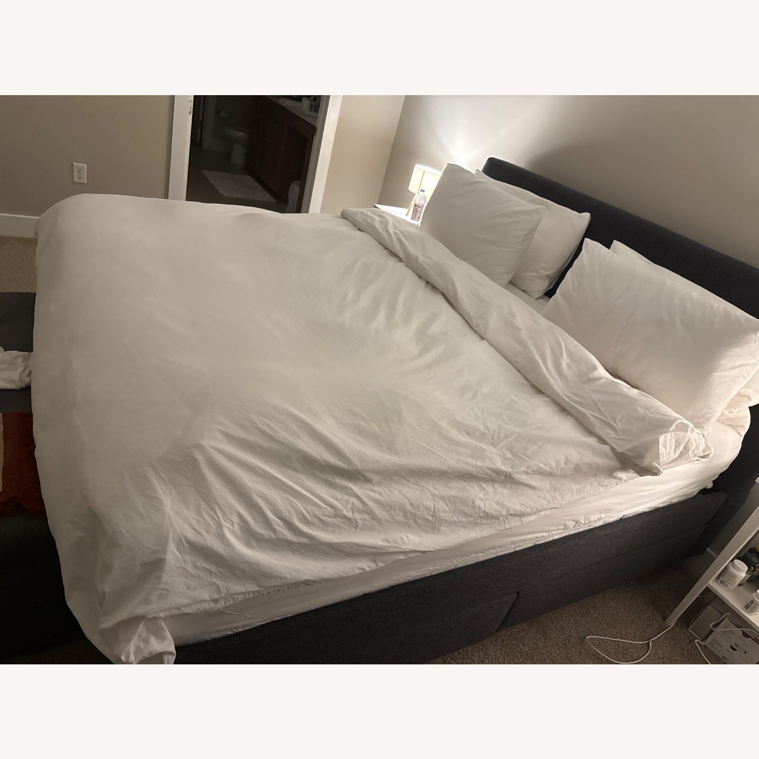 IKEA Light Gray King Bed - image-3