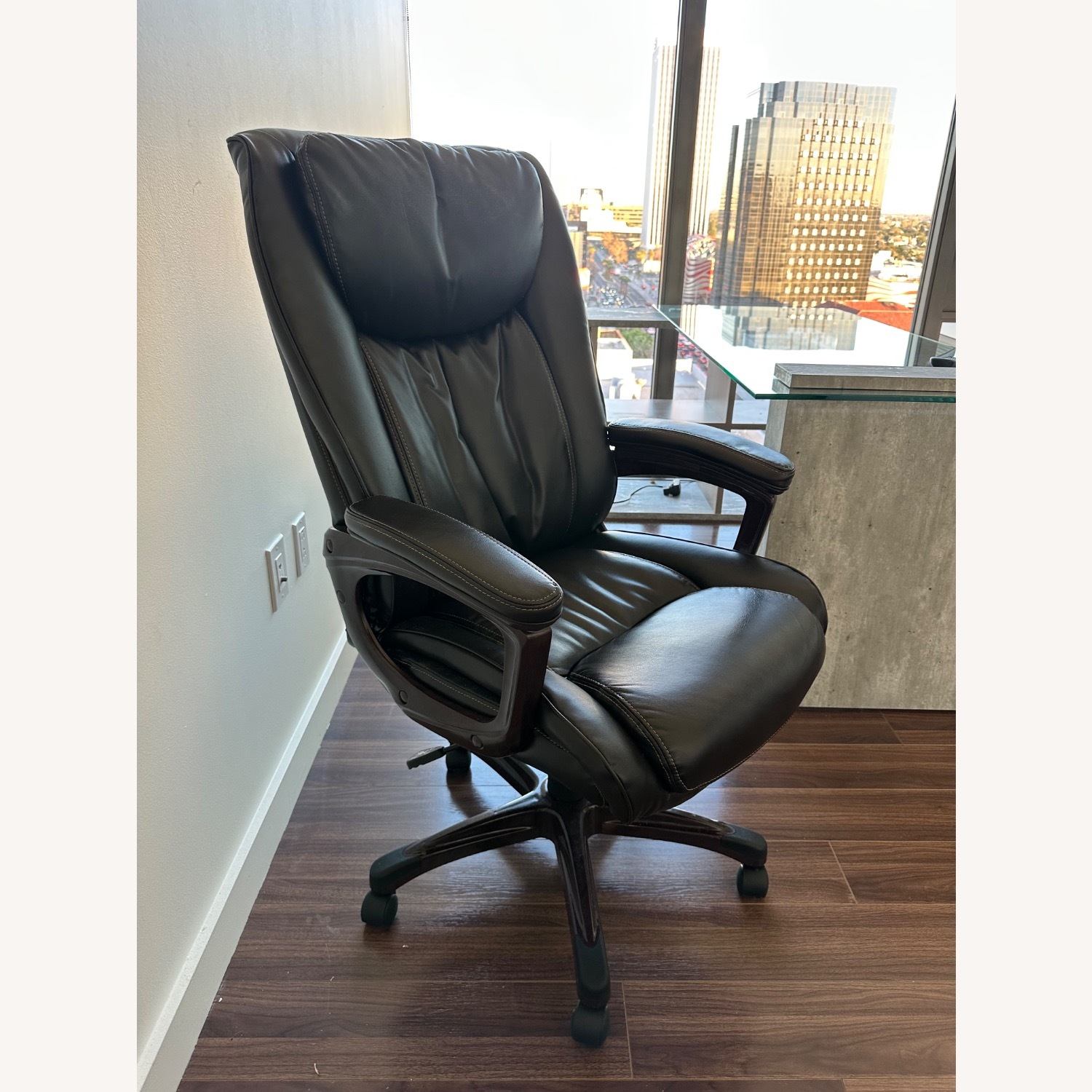 Light Gray Fabric Armchair - image-3