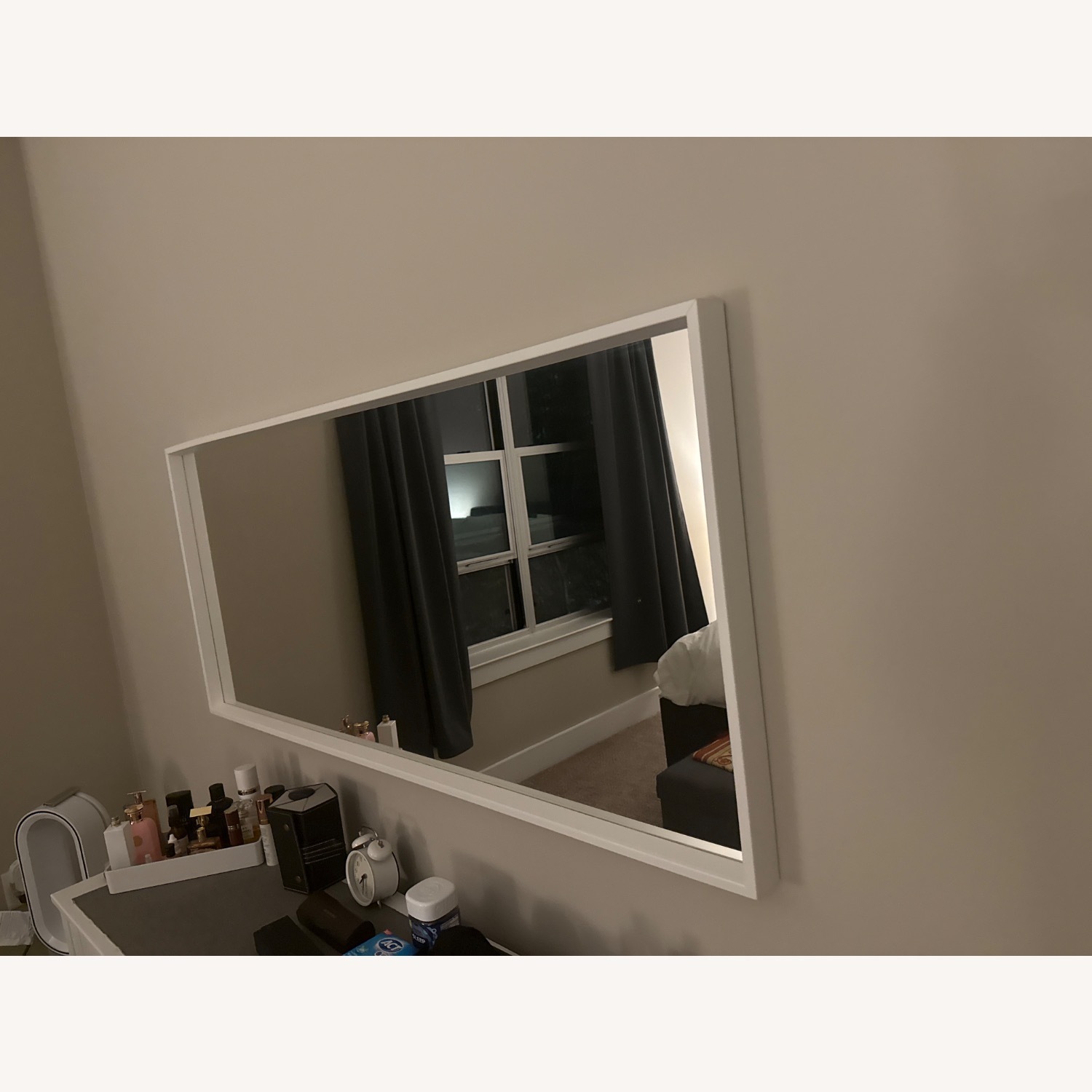 IKEA White Wood Wall Mirror - image-3