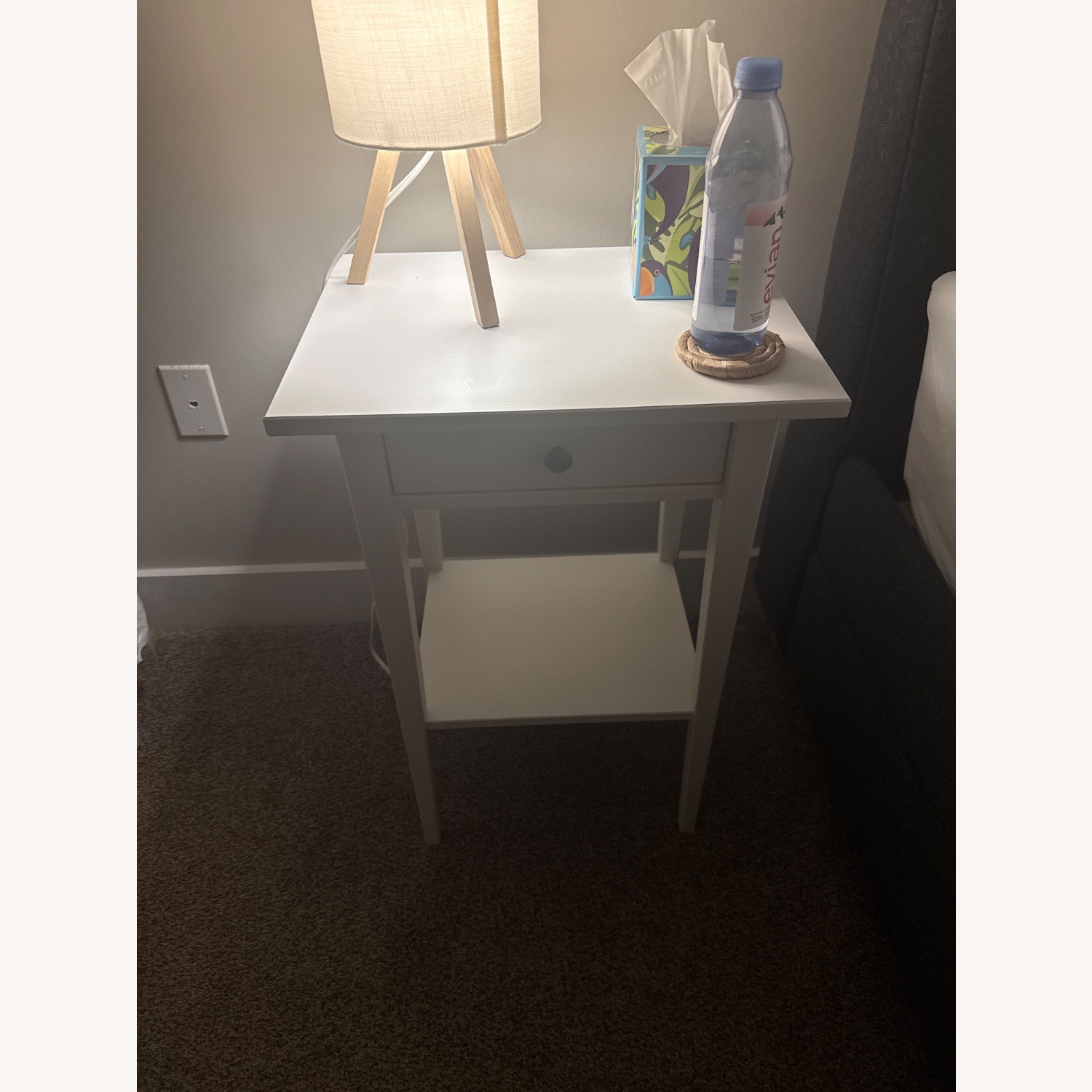 IKEA White Wood Nightstands - image-1