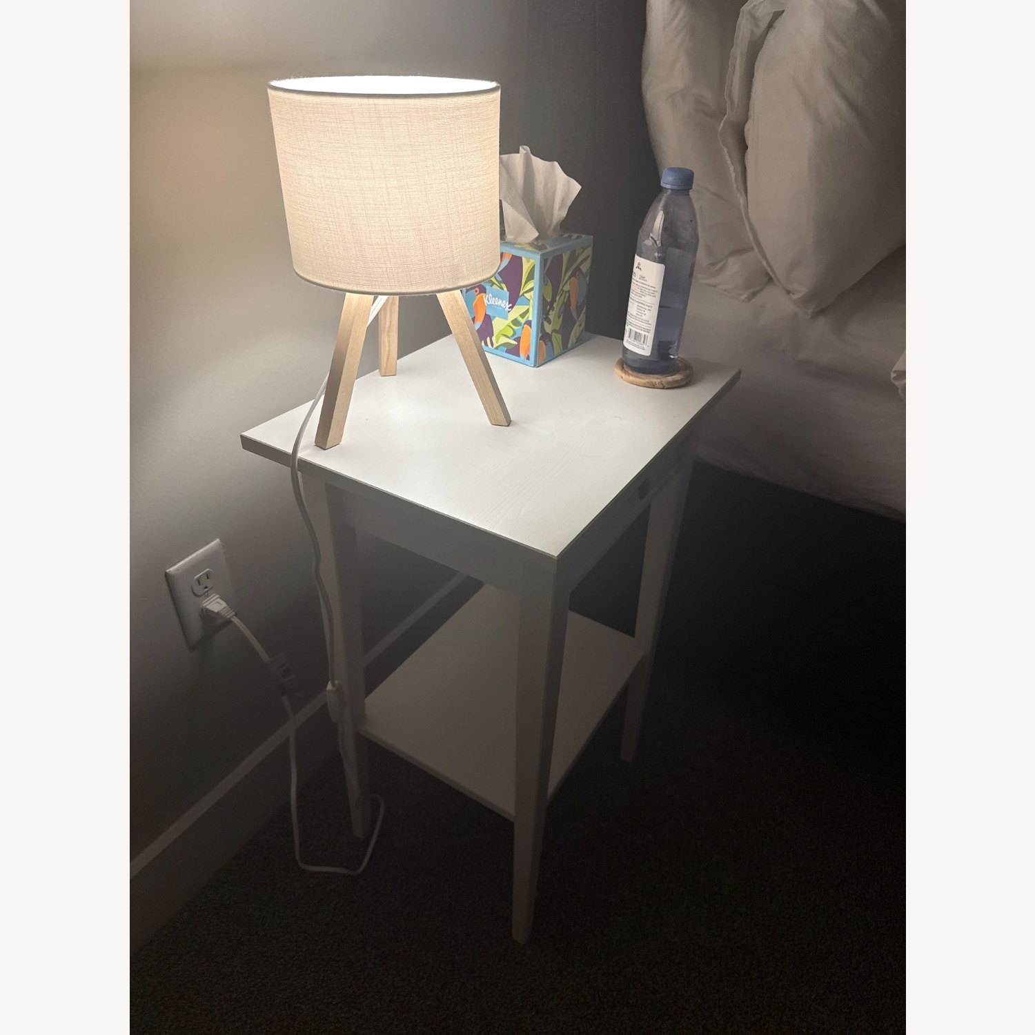 IKEA White Wood Nightstands - image-3