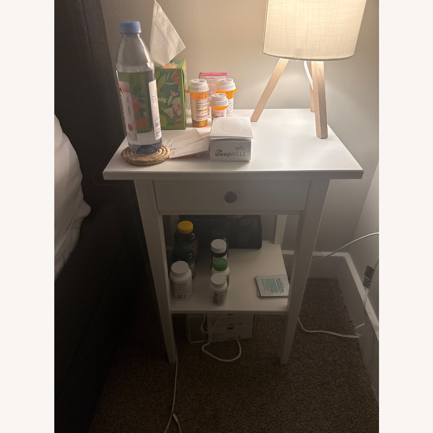 IKEA White Wood Nightstands - image-2