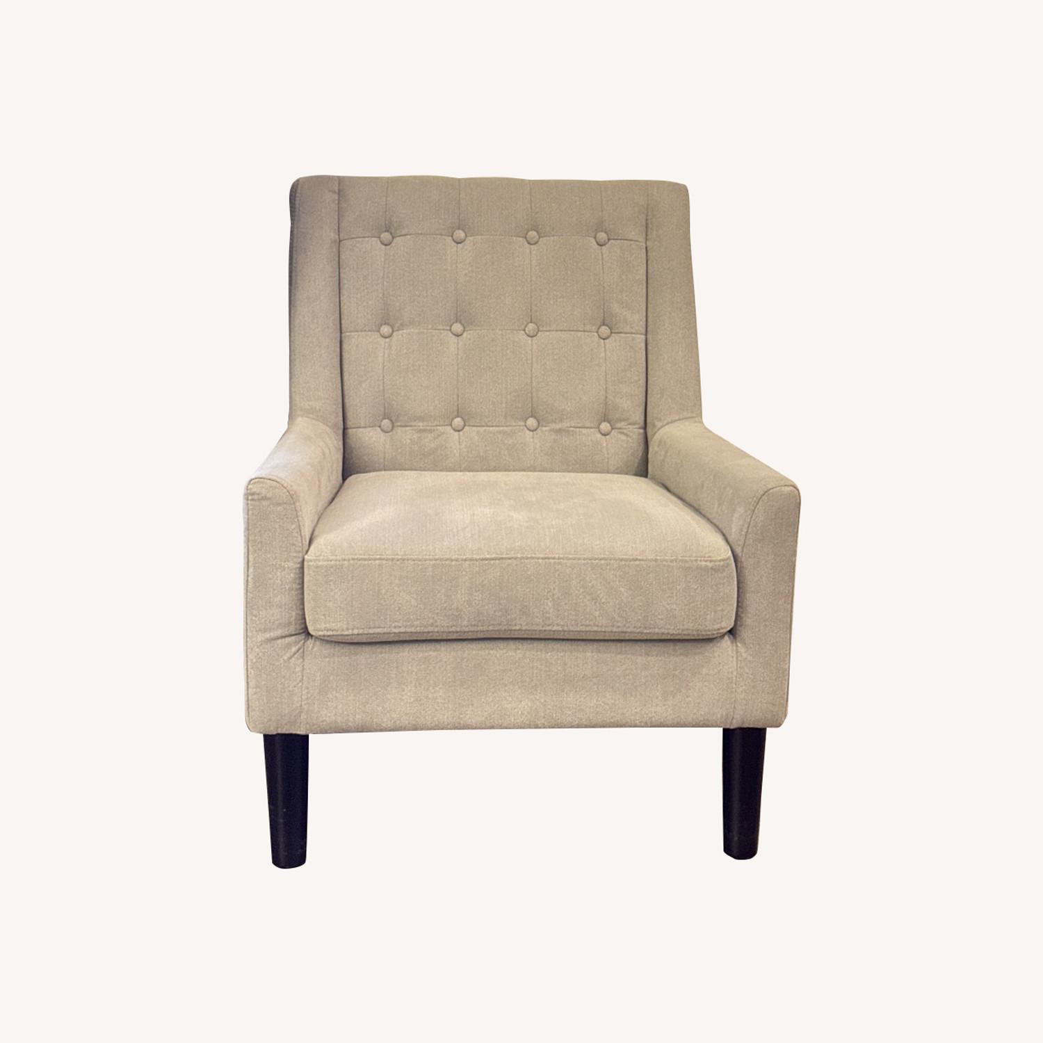 Light Gray Fabric Armchair - image-0
