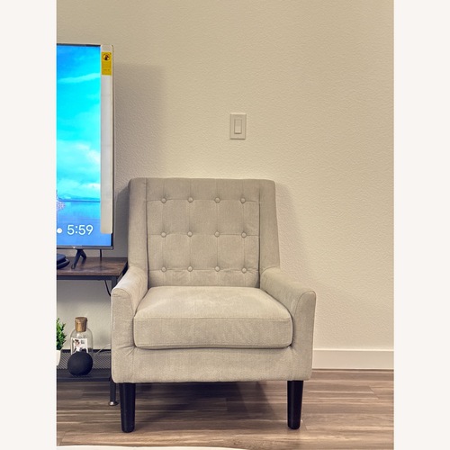 Used Light Gray Fabric Armchair for sale on AptDeco
