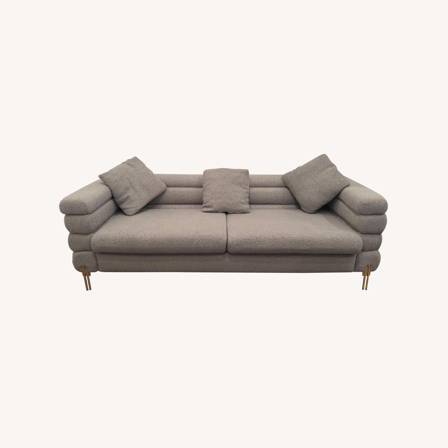 Light Gray Fabric 2 Seater Sofa - image-0
