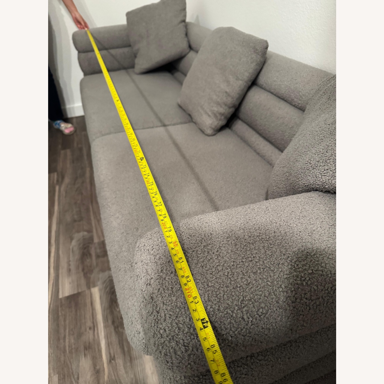 Light Gray Fabric 2 Seater Sofa - image-4