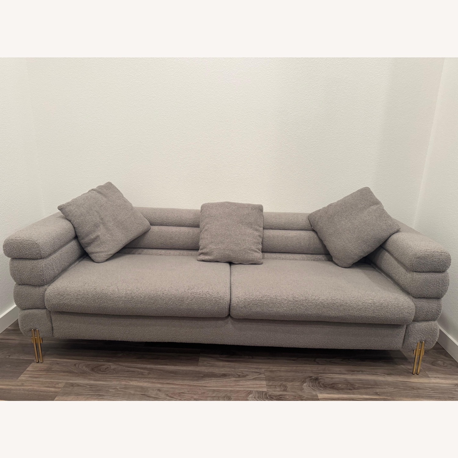 Light Gray Fabric 2 Seater Sofa - image-1
