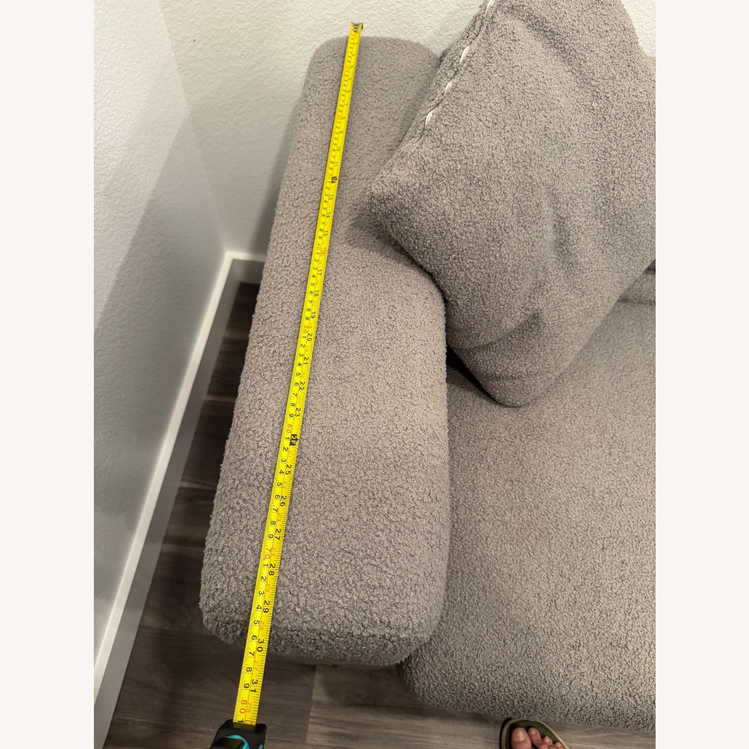 Light Gray Fabric 2 Seater Sofa - image-2