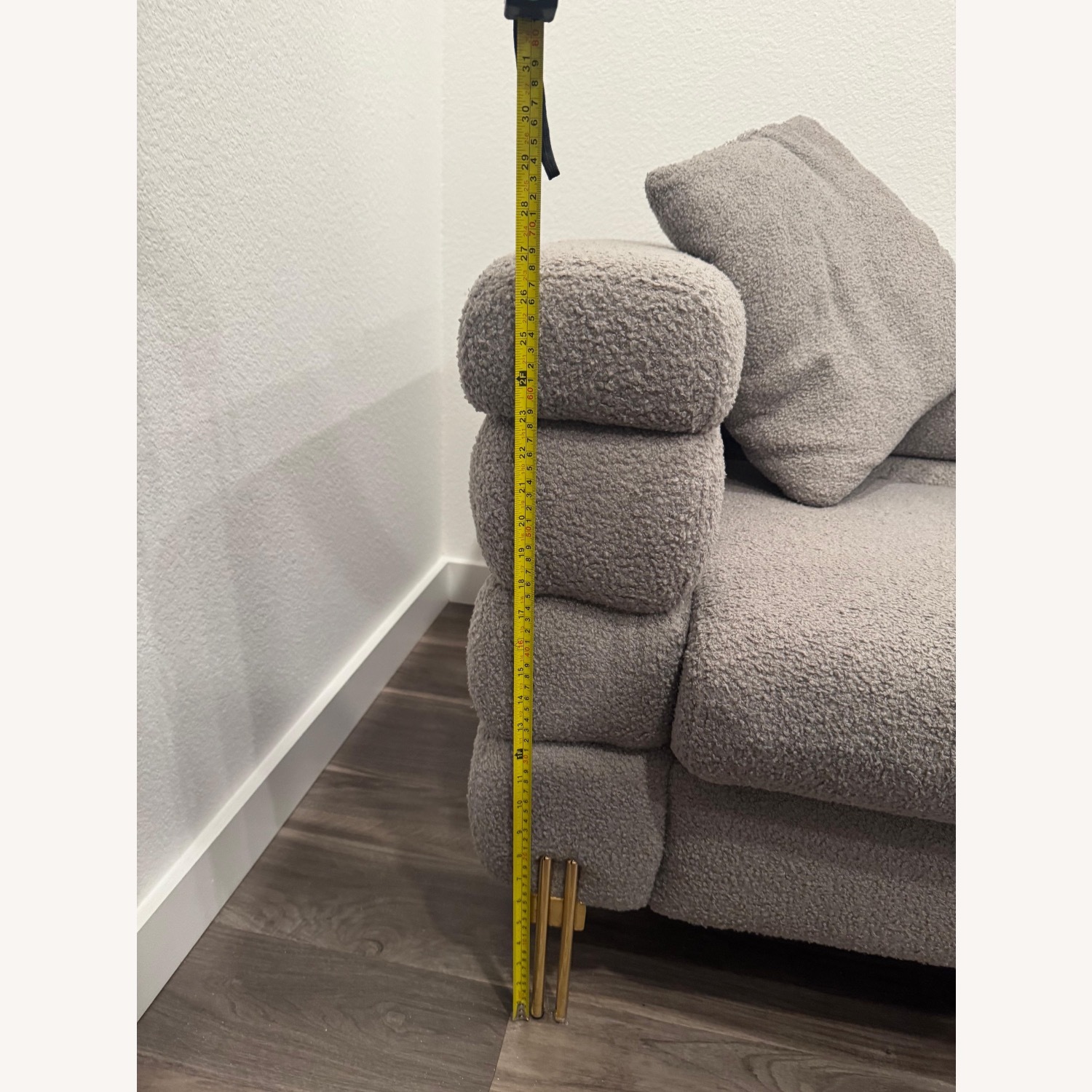 Light Gray Fabric 2 Seater Sofa - image-3