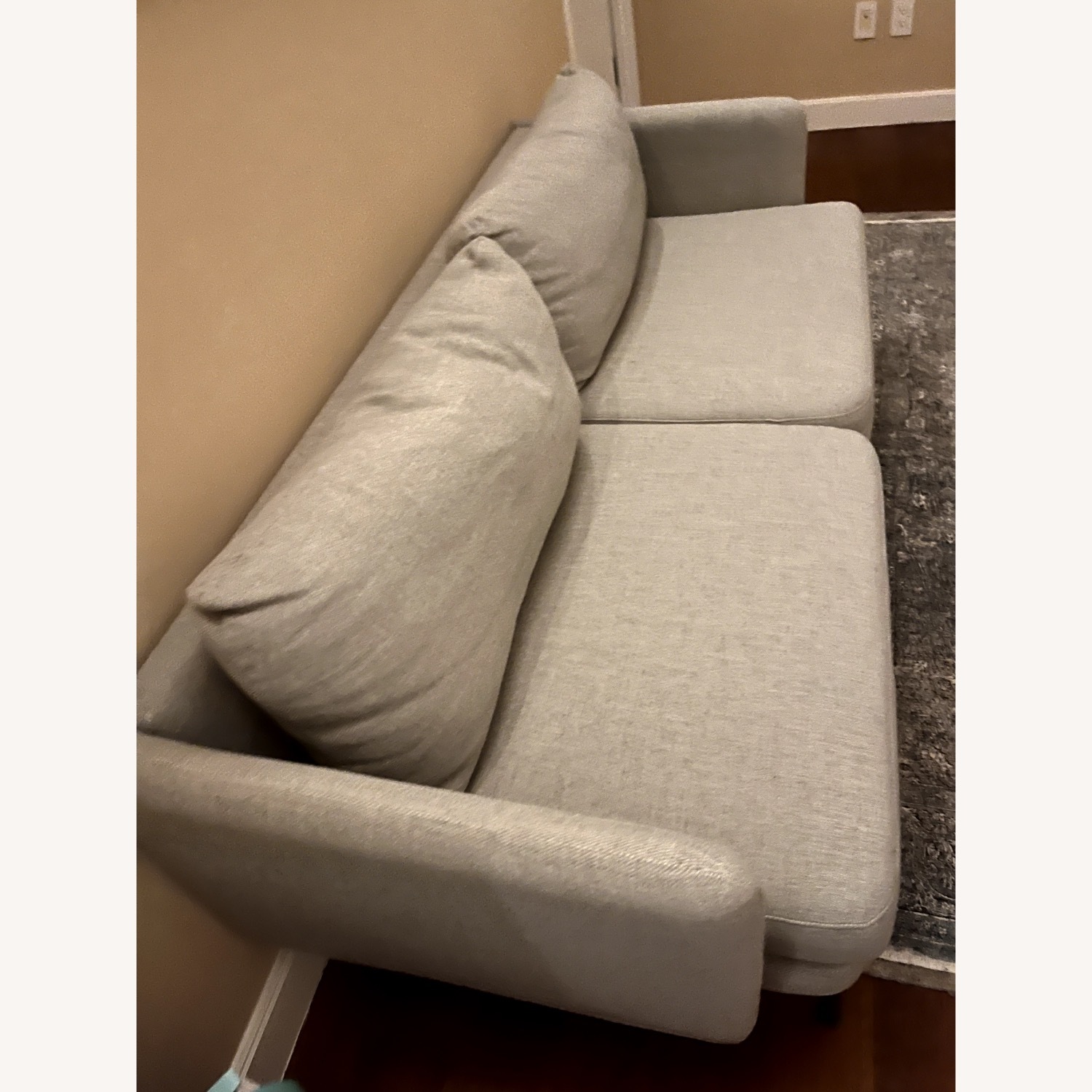 Crate & Barrel Light Gray Fabric 3+ Seater Sofa - image-1