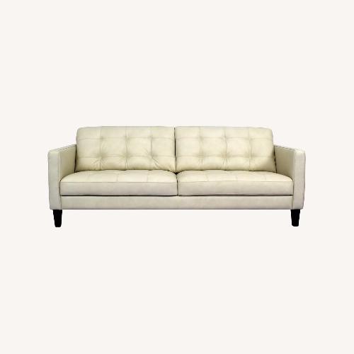 Used Ivory Leather Couch for sale on AptDeco