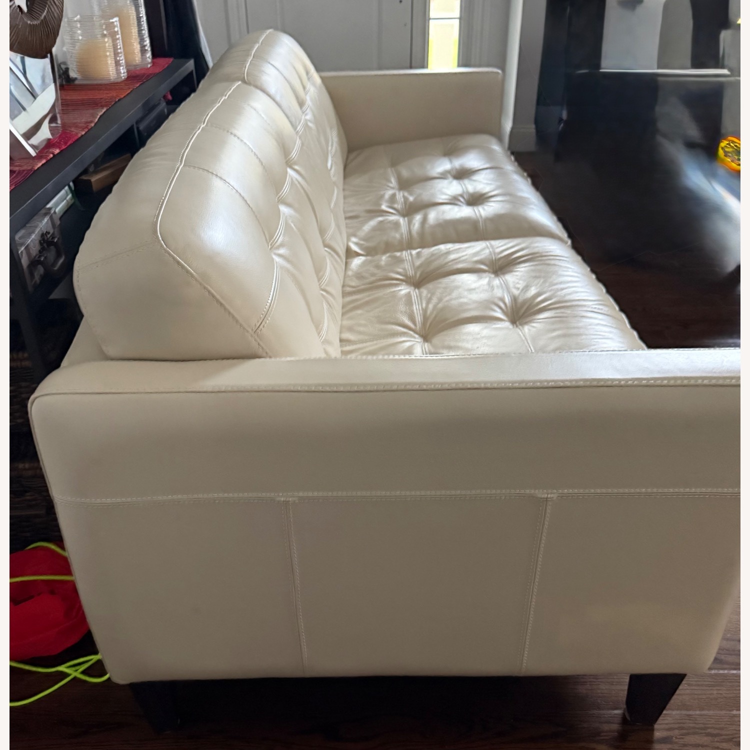 Ivory Leather Couch - image-3