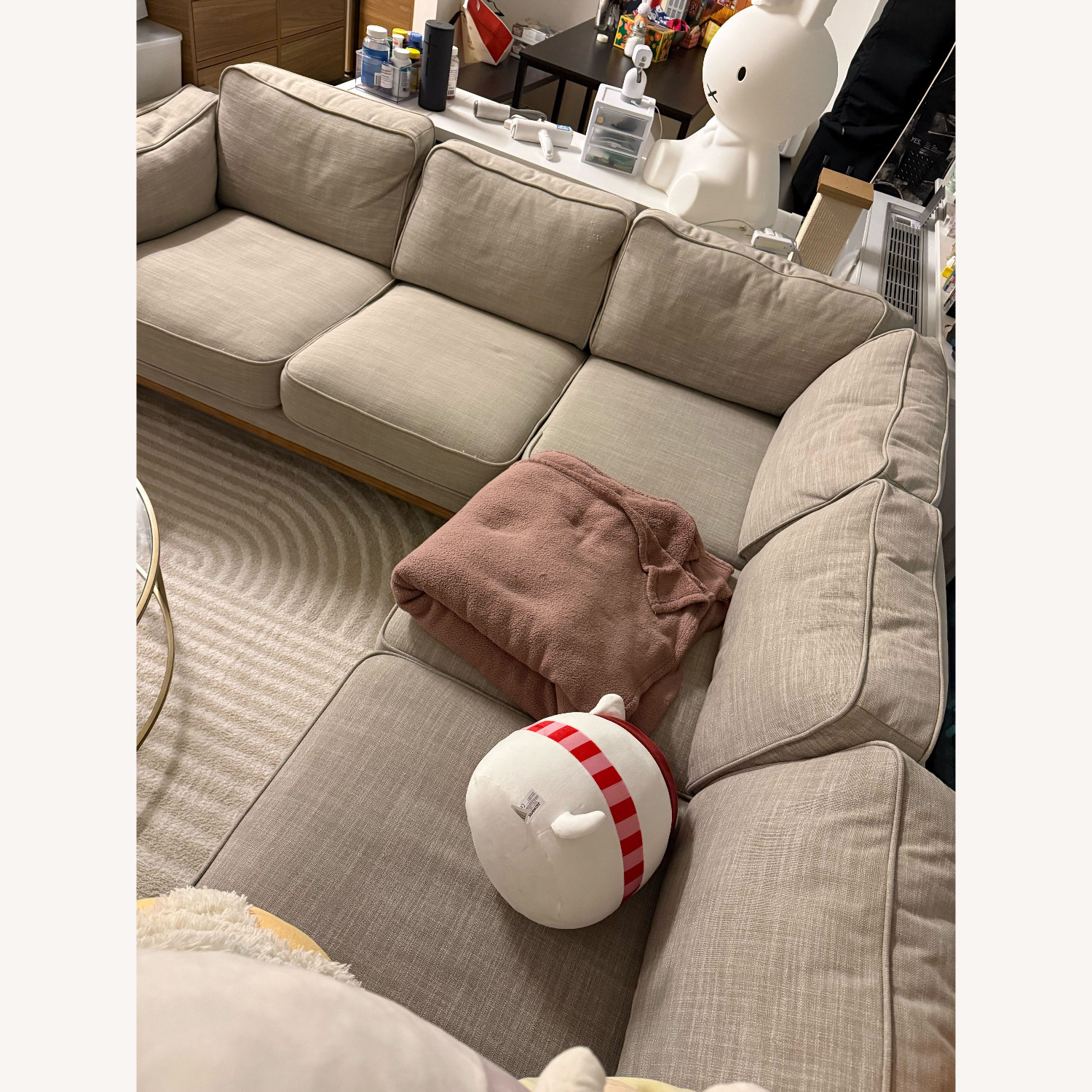 Article Timber 93" Sectional Rain Cloud Gray - image-4