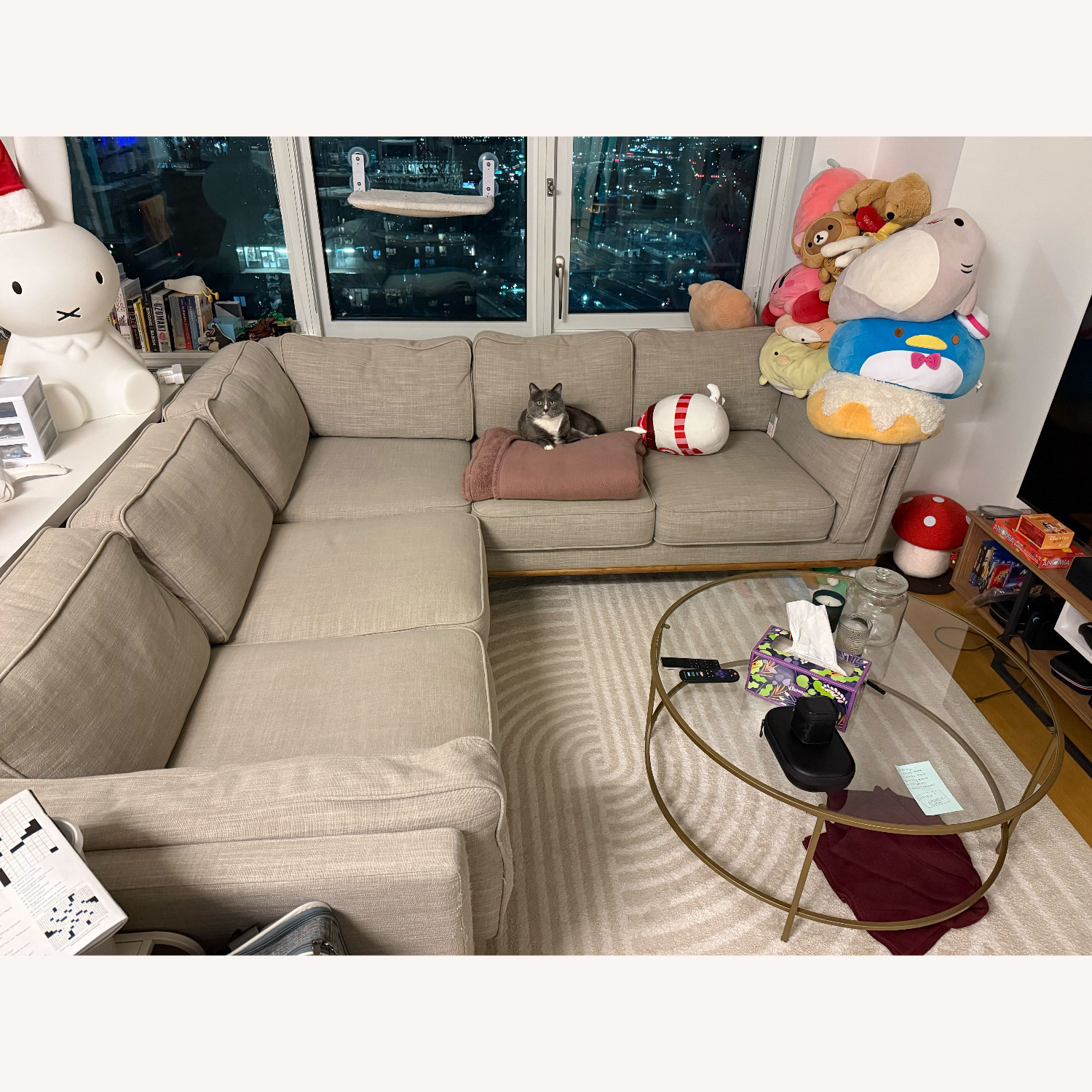 Article Timber 93" Sectional Rain Cloud Gray - image-1