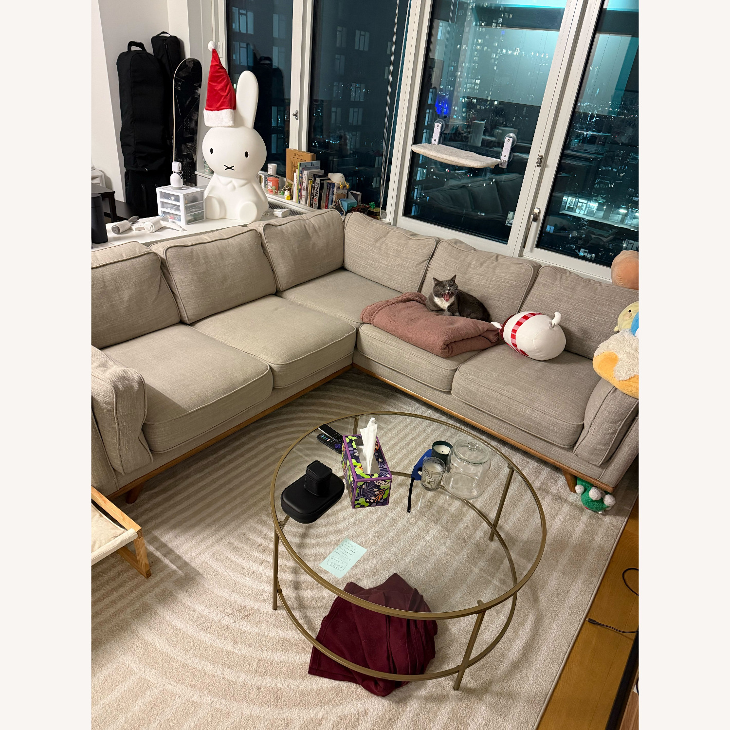 Article Timber 93" Sectional Rain Cloud Gray - image-2