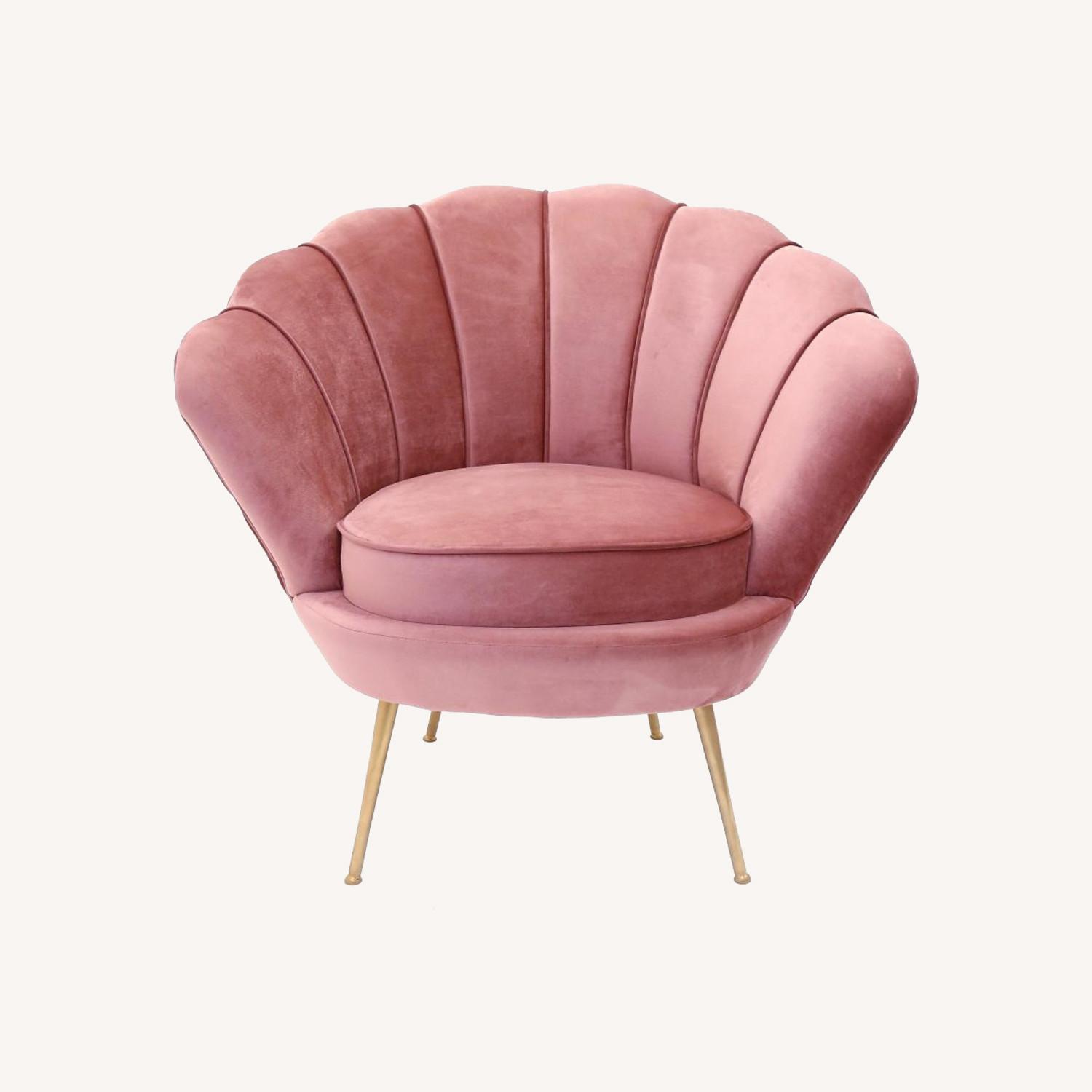 Liv Dusty Rose Velvet Scalloped Chair - image-0
