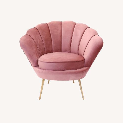 Used Liv Dusty Rose Velvet Scalloped Chair for sale on AptDeco