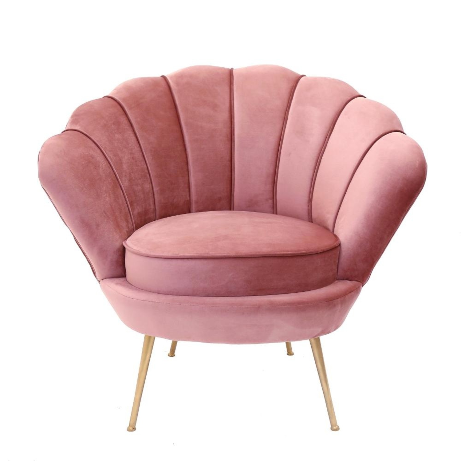 Liv Dusty Rose Velvet Scalloped Chair - image-4