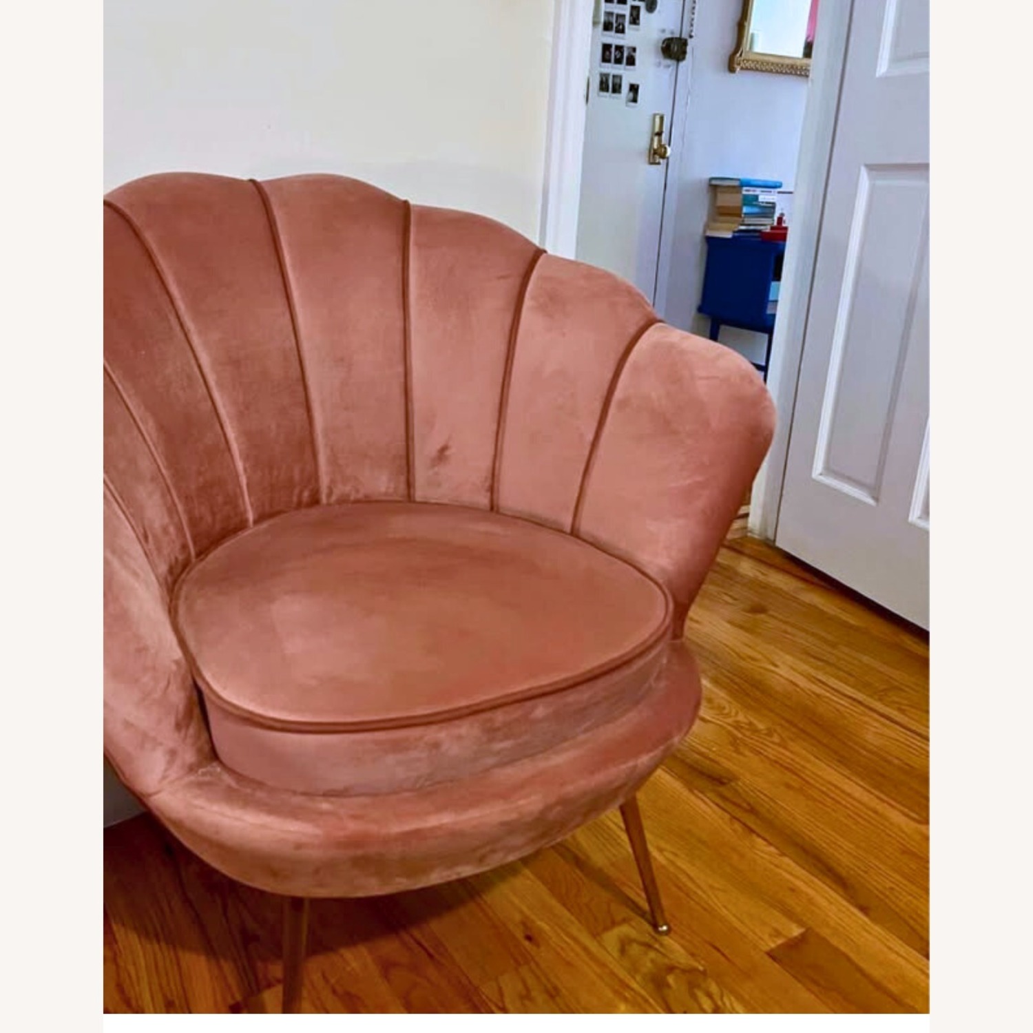 Liv Dusty Rose Velvet Scalloped Chair - image-3