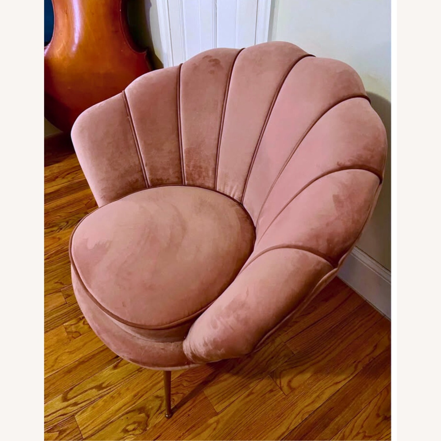 Liv Dusty Rose Velvet Scalloped Chair - image-2
