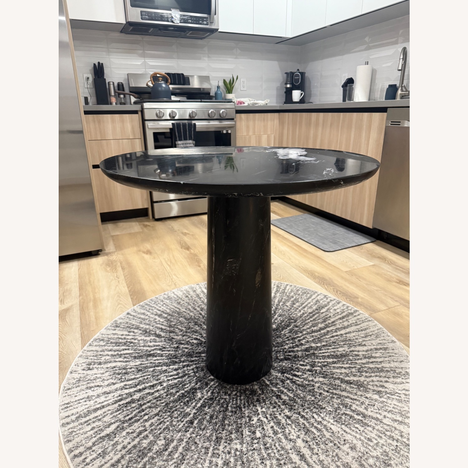 CB2 Black Marble Dining Table - image-3