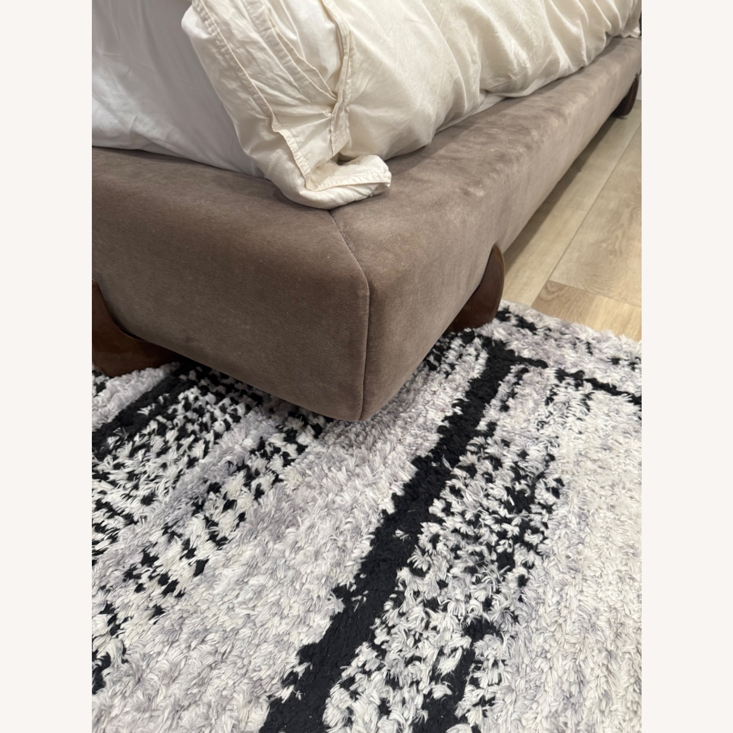 CB2 Stivale Dark Gray Velvet Queen Bed - image-3