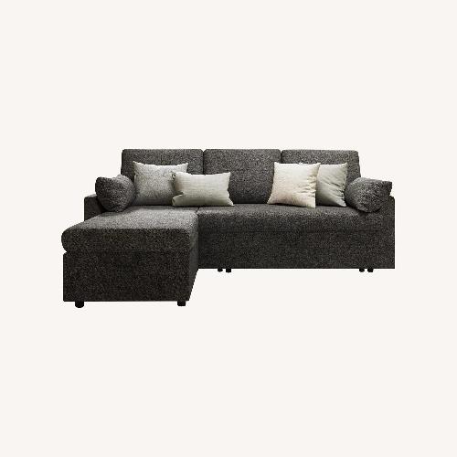 Used Walmart Dark Gray Linen 2 Piece Sectional for sale on AptDeco