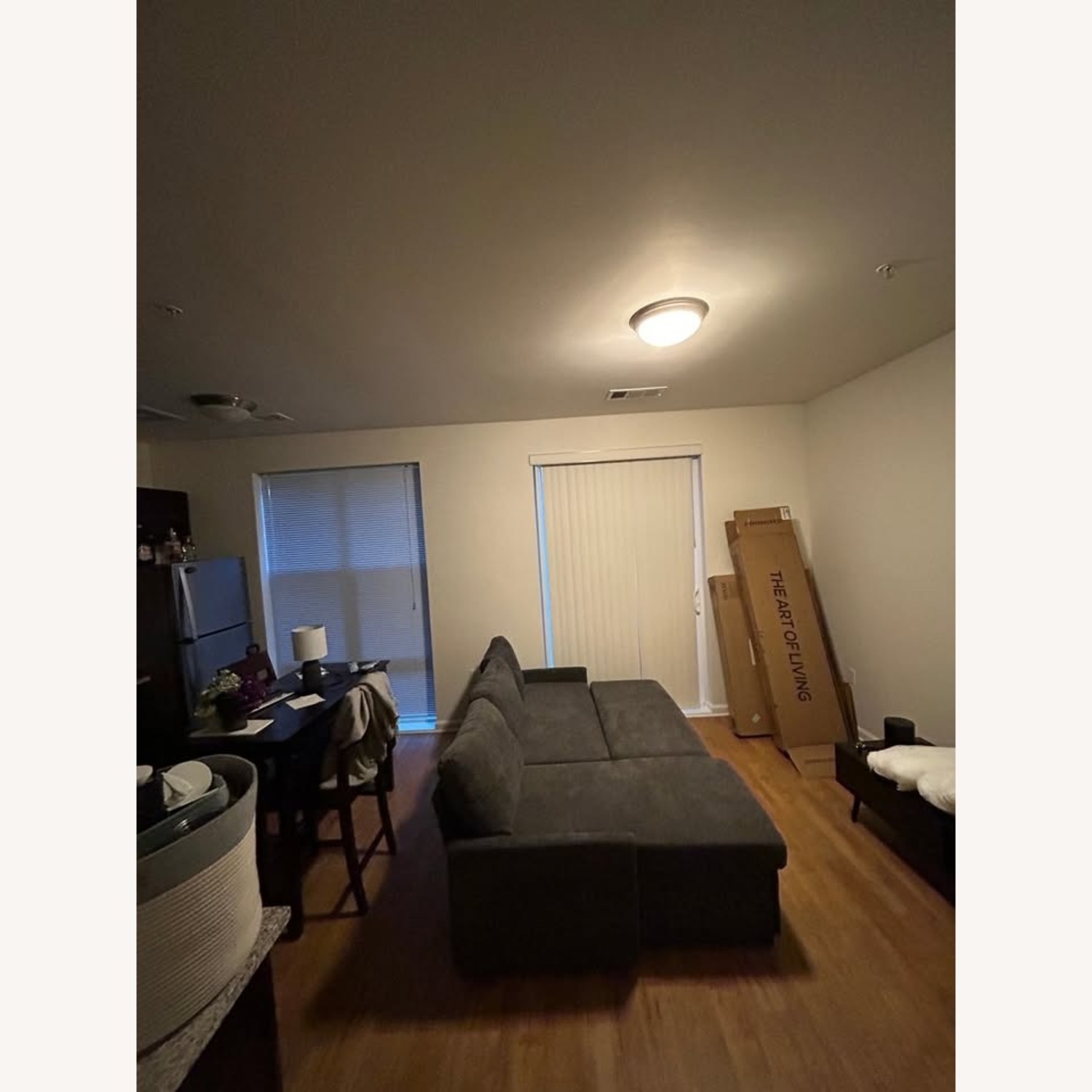 Walmart Dark Gray Linen 2 Piece Sectional - image-2