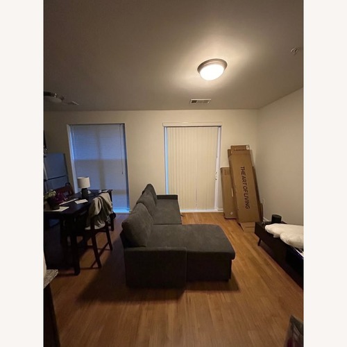 Used Walmart Dark Gray Linen 2 Piece Sectional for sale on AptDeco