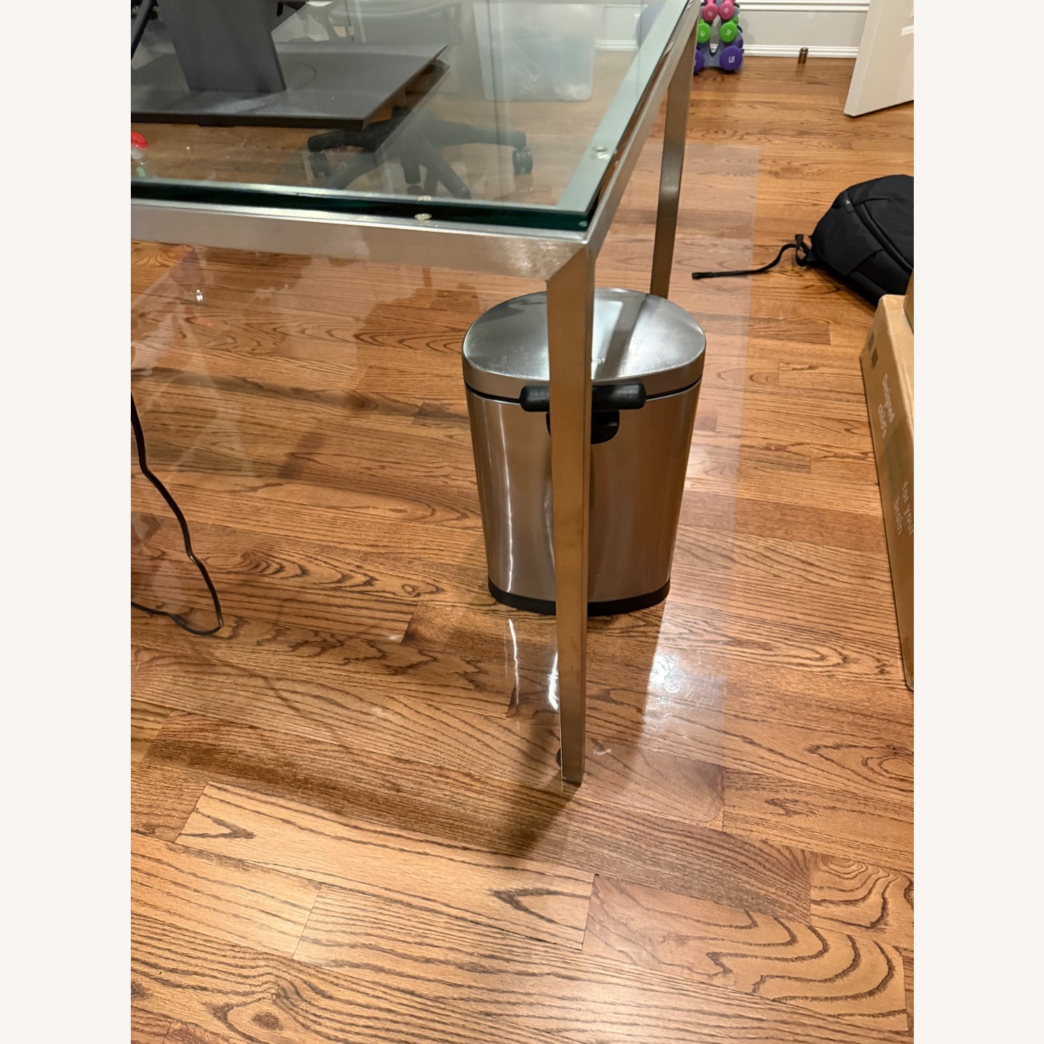 Room & Board Parsons Silver Glass Desk - image-4