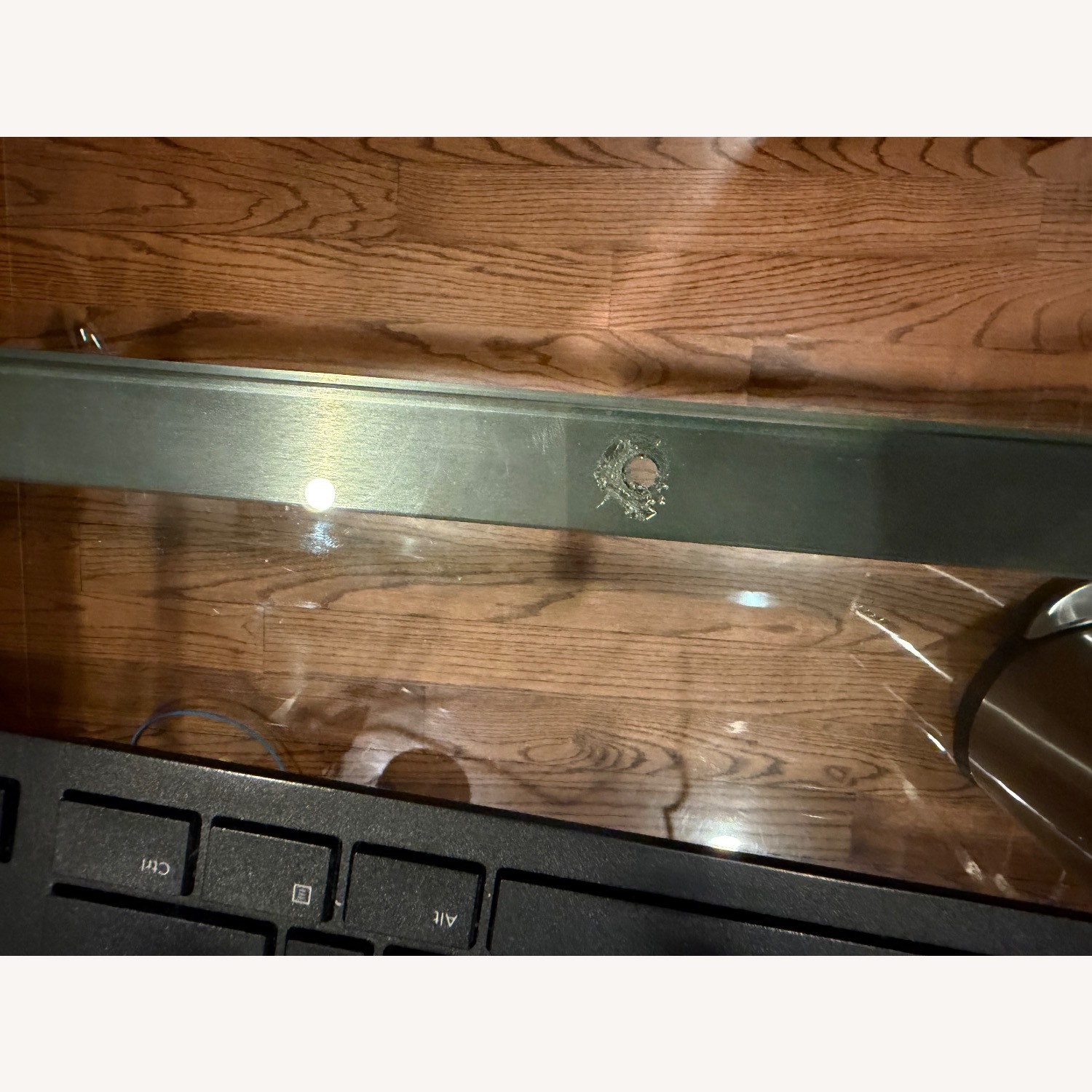 Room & Board Parsons Silver Glass Desk - image-1