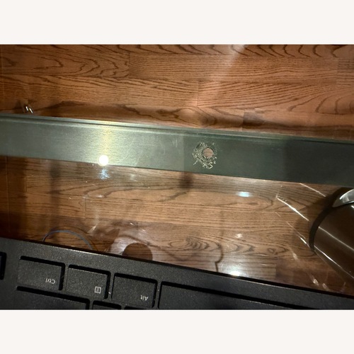 Used Room & Board Parsons Silver Glass Desk for sale on AptDeco