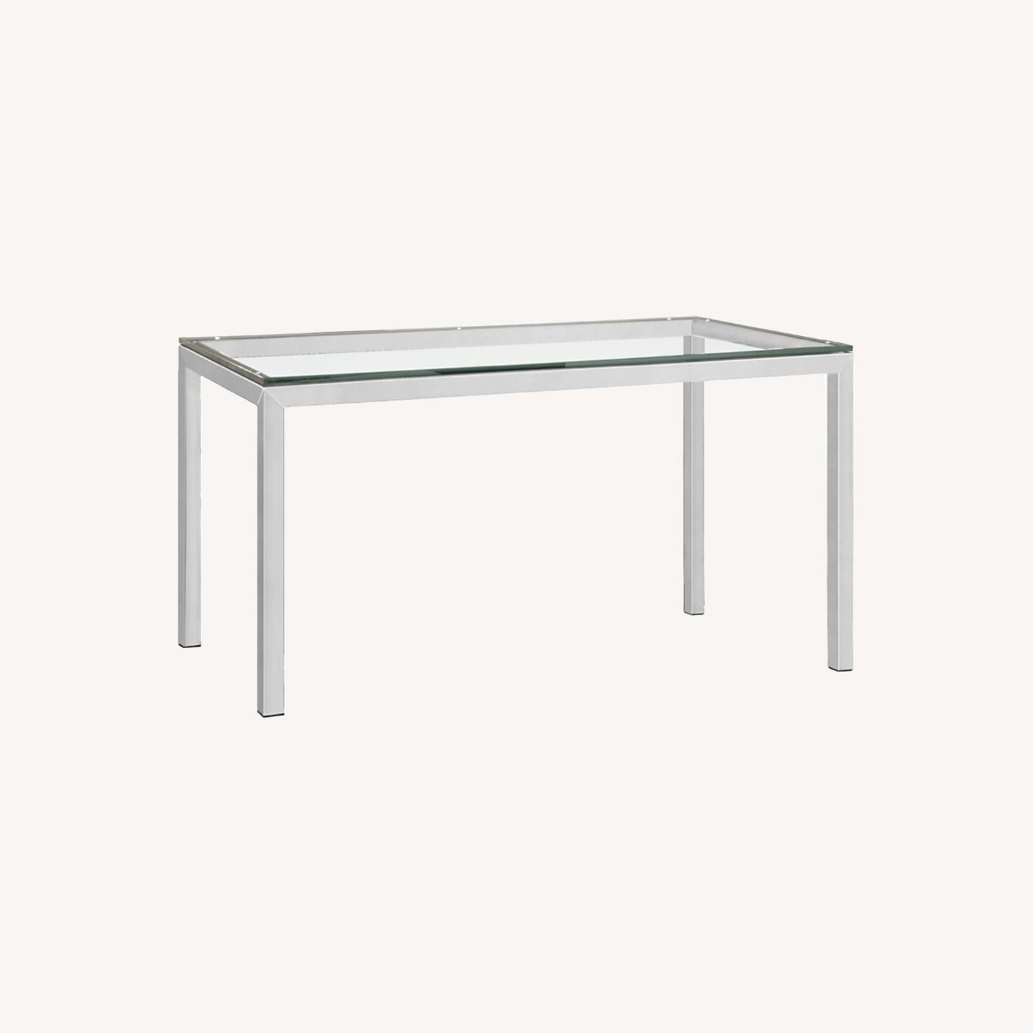 Room & Board Parsons Silver Glass Desk - image-0