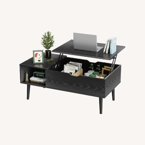 Used Walmart Black Wood Coffee Table for sale on AptDeco