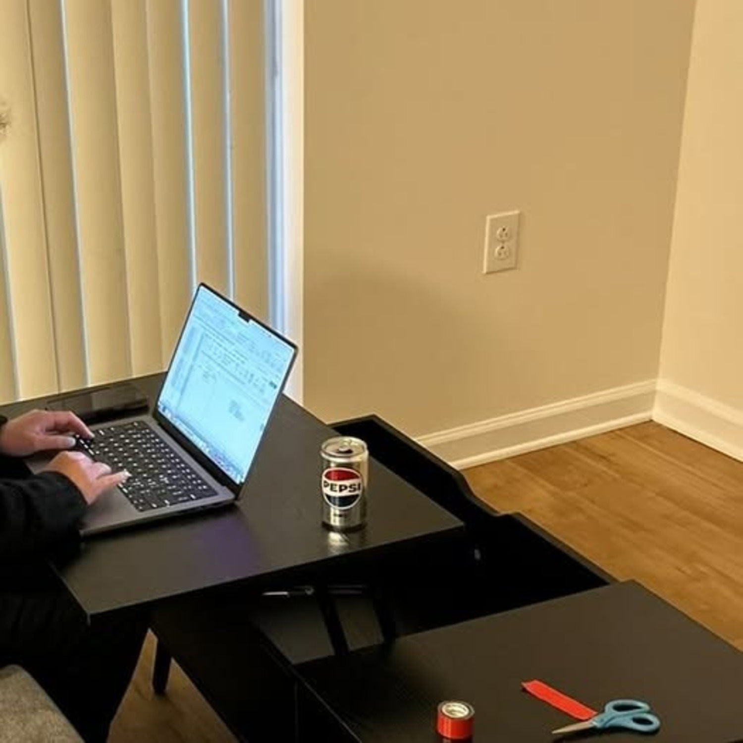 Walmart Black Wood Coffee Table - image-2