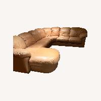 Macy's Light Brown Leather 3+ Piece Sectional