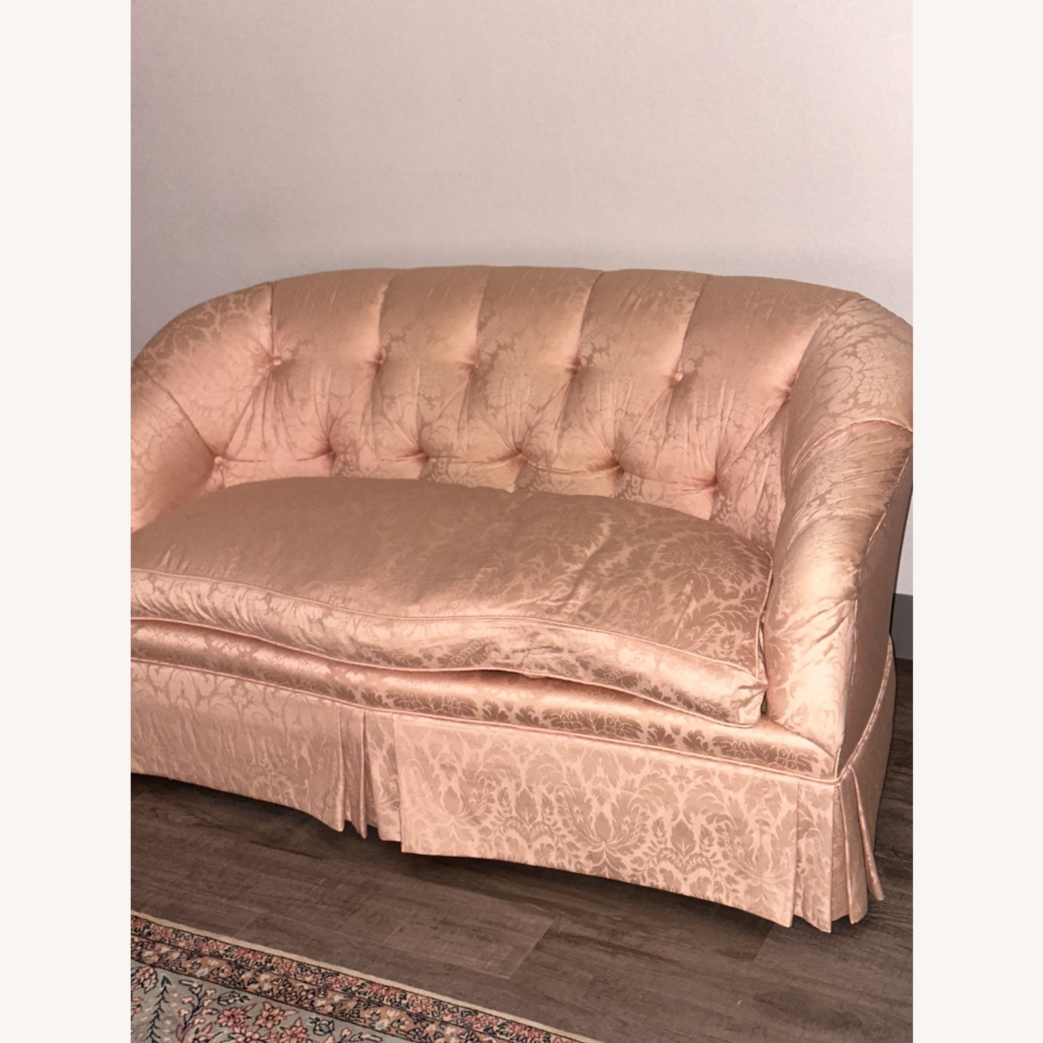 Vintage Beacon Hill Tufted Damask Sofa - image-2