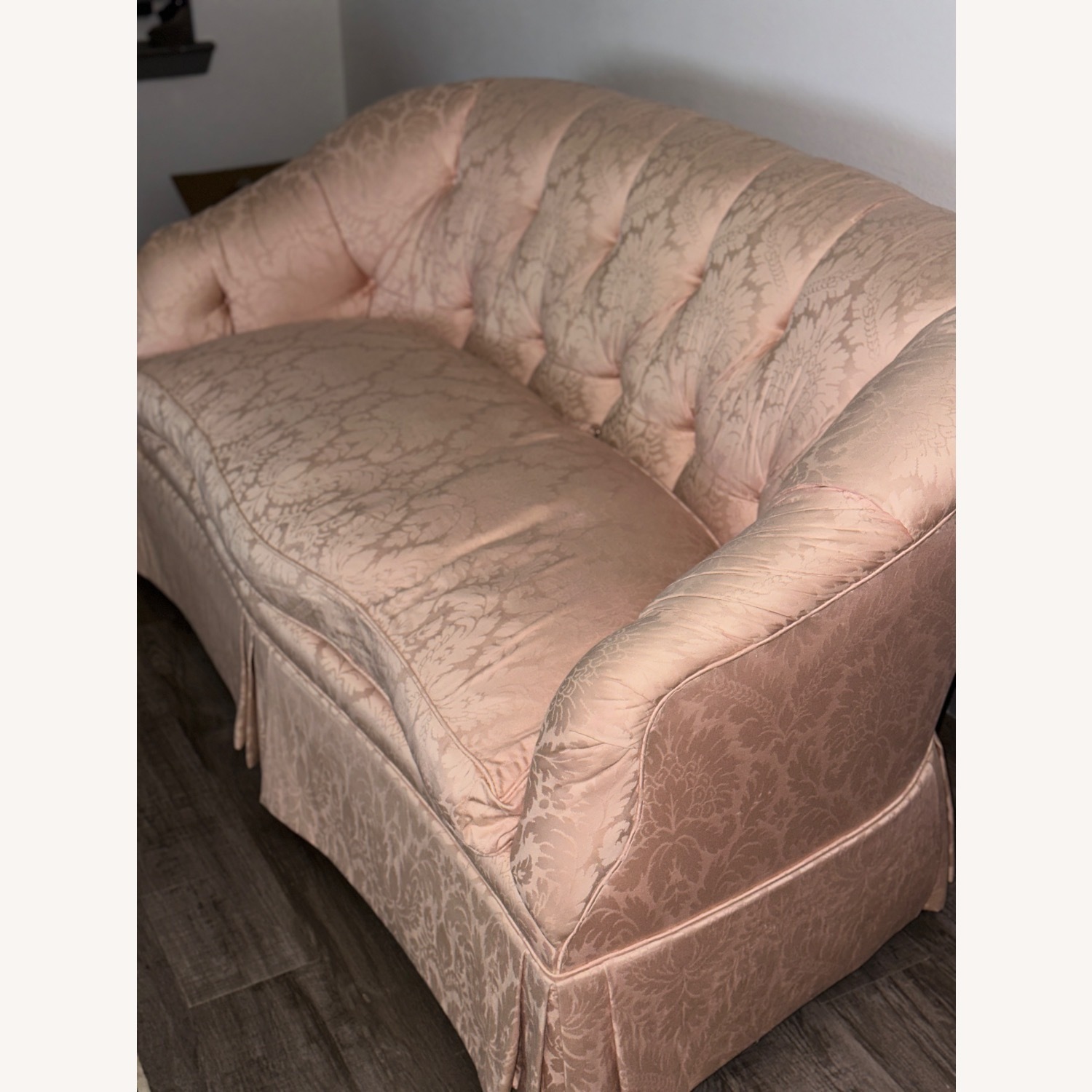 Vintage Beacon Hill Tufted Damask Sofa - image-3