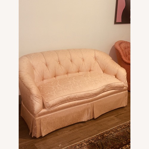 Used Vintage Beacon Hill Tufted Damask Sofa for sale on AptDeco