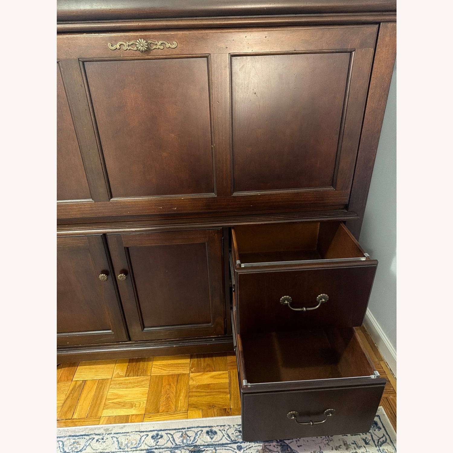 Brown Wood Desk/Storage Unit - image-6